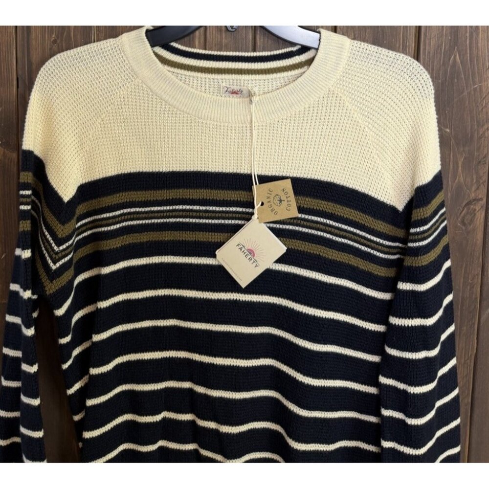 Faherty Throwback SMALL S Crew Knit Pullover Oakl… - image 4
